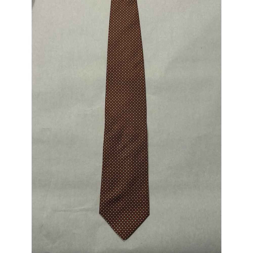 Brooks Brothers Makers Necktie Mens One Size Yellow Geo Print Silk Classic